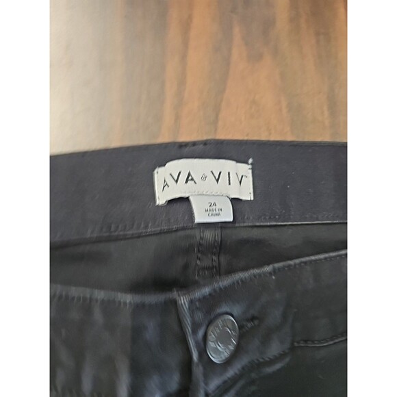 Ava & Viv Women's Jeans Size 24 R Black Mid-Rise Skinny Comfort Waist Fitted - Picture 3 of 3